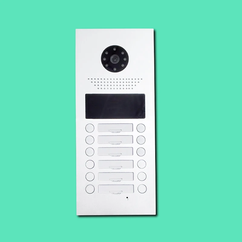 12 flats IP video door phone apartment entrance panel ACS access control intercom system with call buttons and name tags