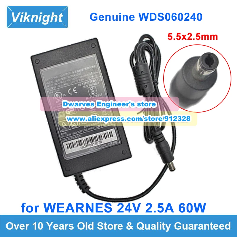 

Genuine 24V 2.5A 60W AC Adapter WDS060240 Charger For WEARNES Power Supply 5.5x2.5mm For TSC TTP 244 PRO