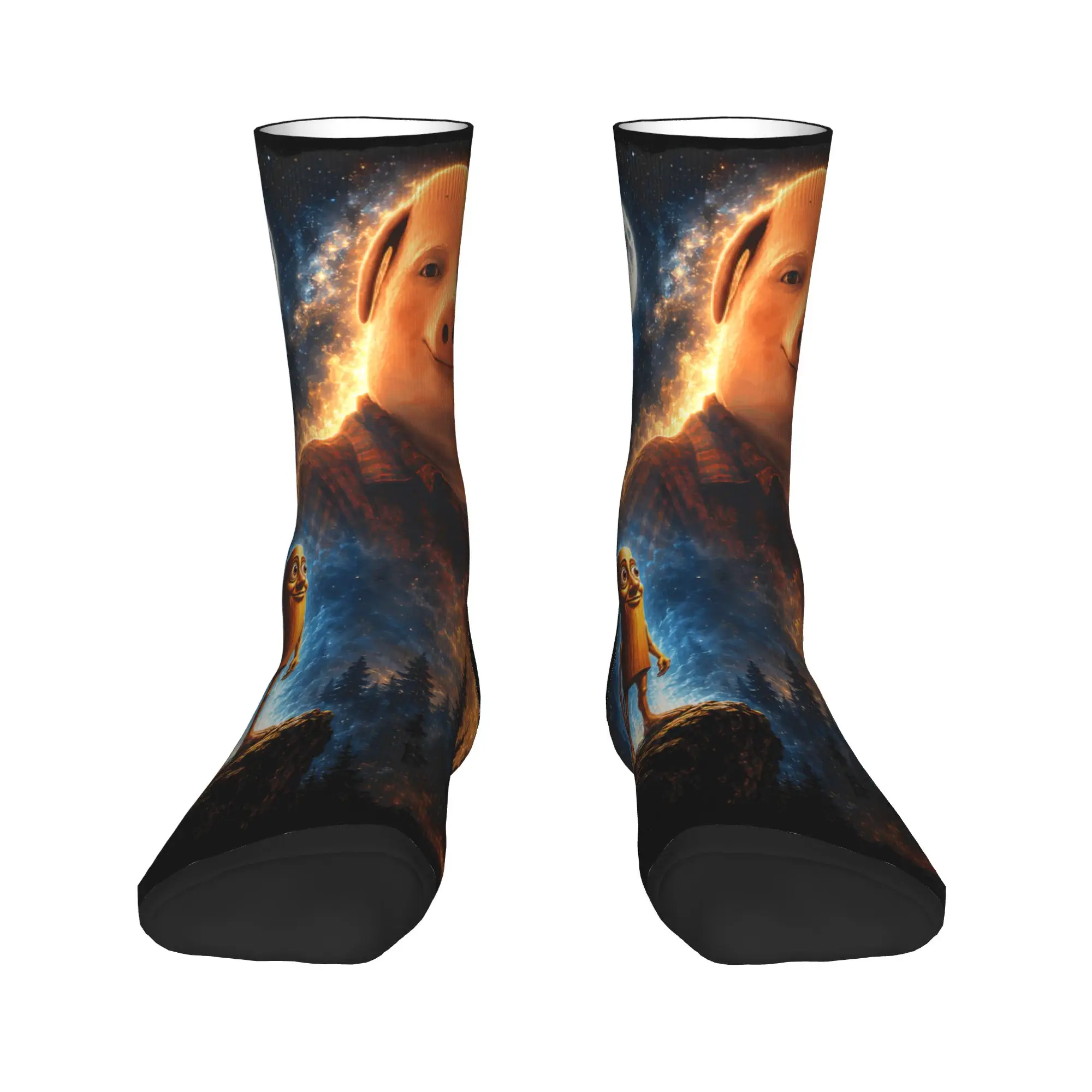 Tung Tung Tung Sahur John Pork Stockings  Kawaii Socks Women Men High Quality Socks Spring Outdoor Sports Design Non Slip Socks