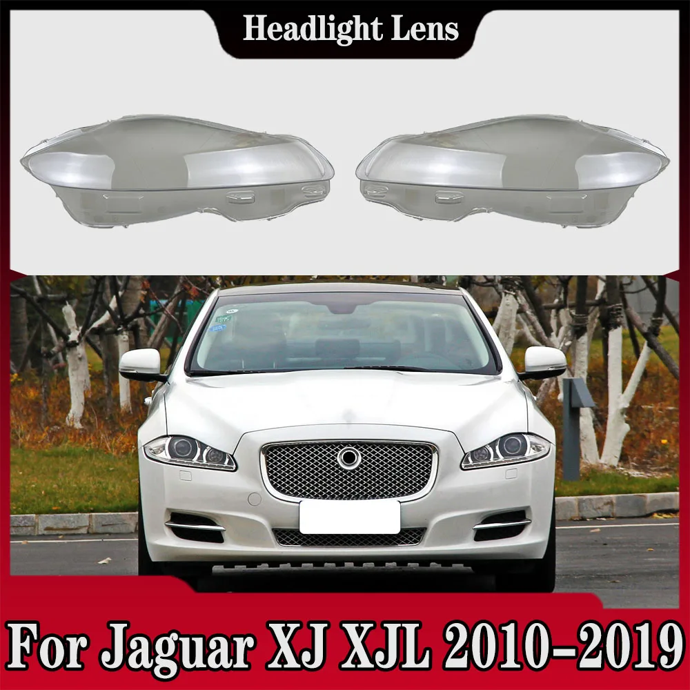 Car Front Lights Glass For Jaguar XJ XJL 2010 - 2019 Car accessories Headlight Cover Case Headlight Lens Glass Car parts
