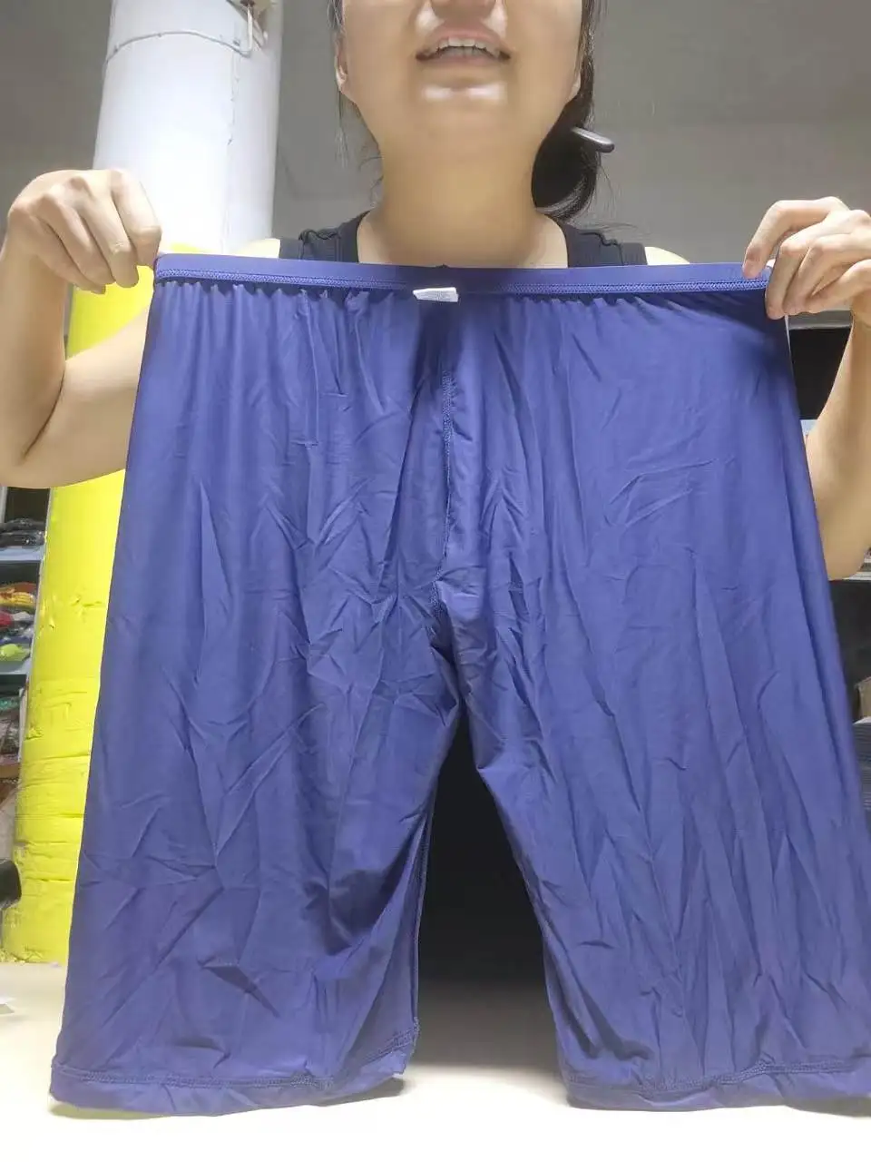 202 Solid Color 6Real shot Foreign Trade Men's Ice Silk Ultra-thin Leggings Shape Pants Medium Pants Five-point Pants WX012ZK
