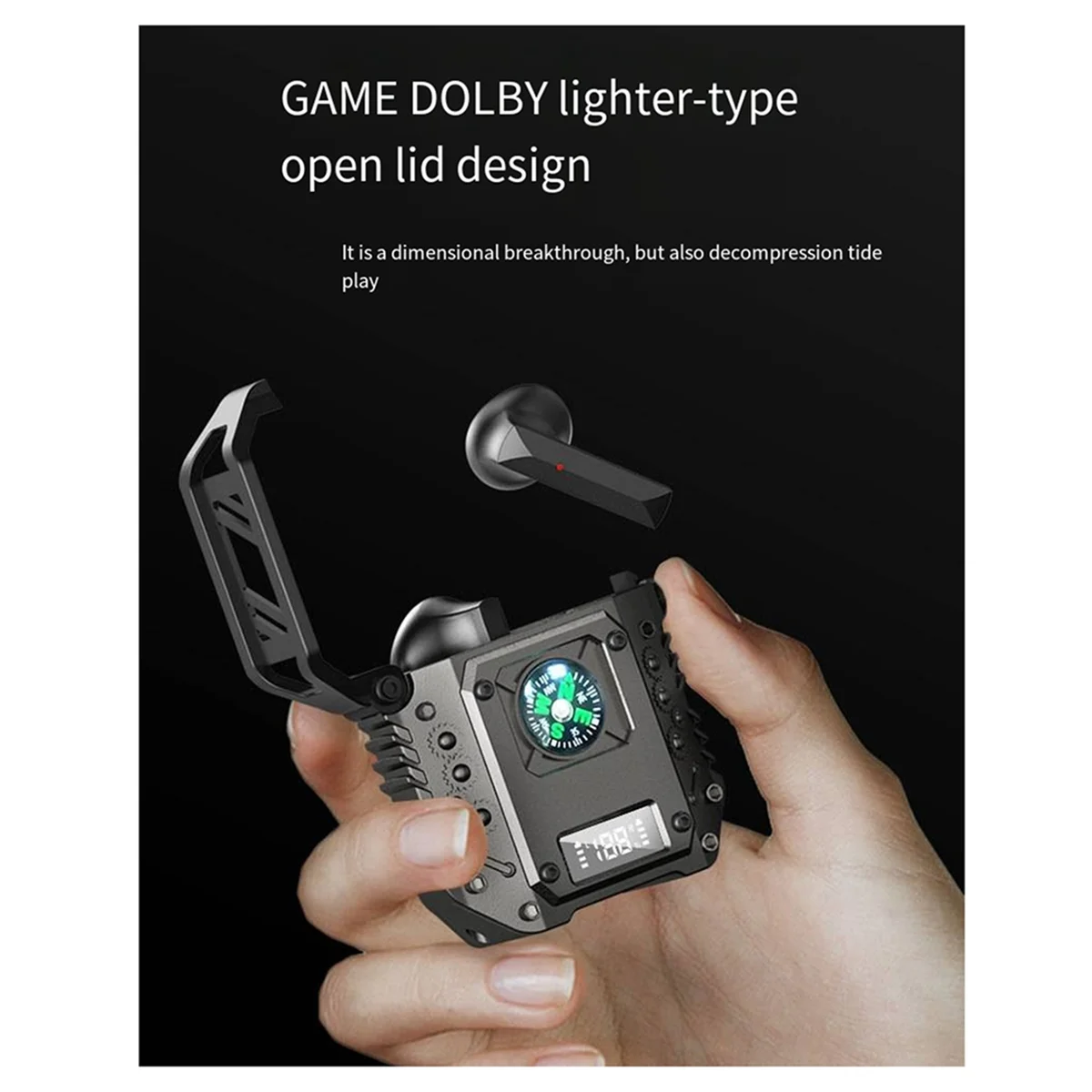 سماعات Mecha style T30 سماعة رأس Mecha Style الجديدة لتقليل الضوضاء، لاسلكية حقيقية