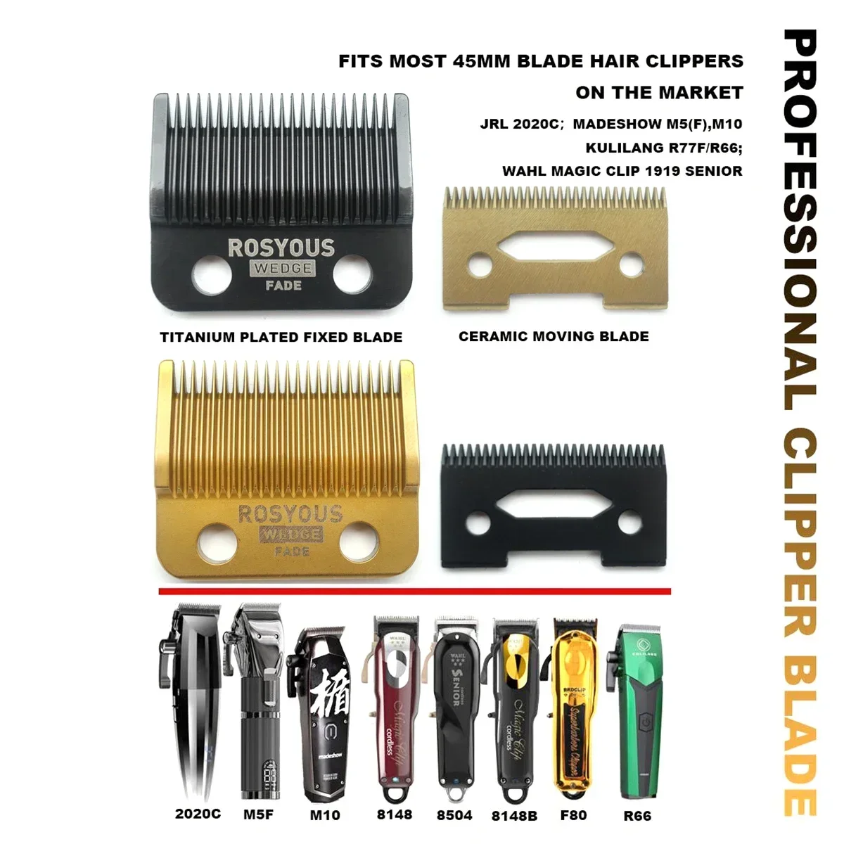 Cabezal de corte reemplazable para cortadora de pelo profesional R77F Madeshow M10 M5, cortadora de pelo con cuchilla de cerámica