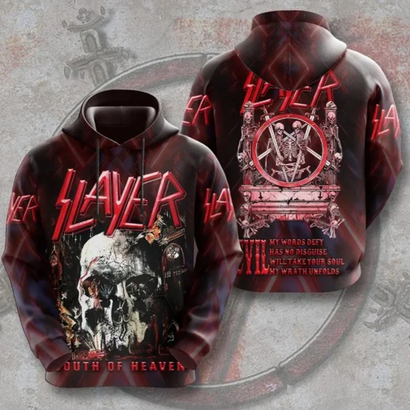 

Fashion Men's Hoodies Rock Band Slayer Sweatshirts 3D Print Men Women Hip Hop Tracksuit Pullover Oversized Streetwear Y2k Hoodie
