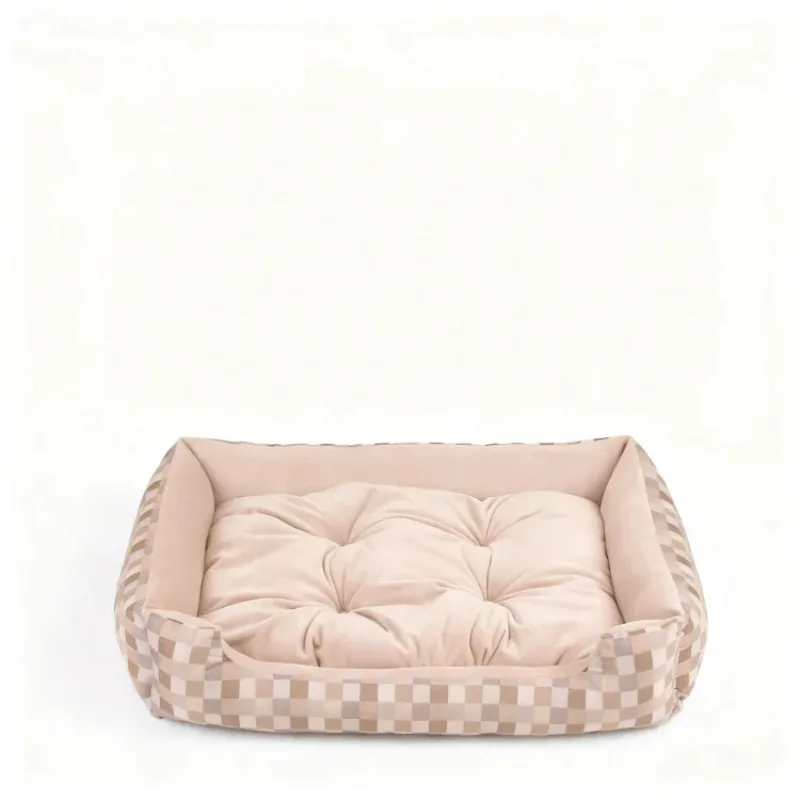 

Soft Plush Rectangle Pet Bed Cave with Carton Support, Warm Winter Cat Dog Sofa for Small Animals and Puppies