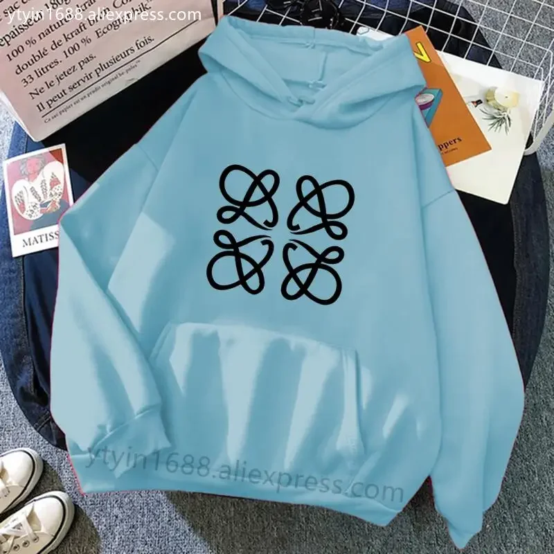 Sudadera con capucha de talla grande para mujer, ropa cómoda de invierno, Top holgado de manga con hombros caídos y estampado gráfico, novedad de 2024