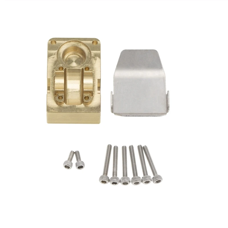 Brass Differential Cover Bridge Axle Cover with Armor Upgrade Parts for 1/24 RC Crawler Axial SCX24 90081 Accessories