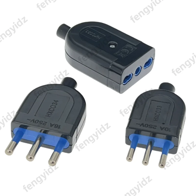 10A/16A Italian plug Connect the power cord Male female plug Power Plugs Italian tripolar convert socket