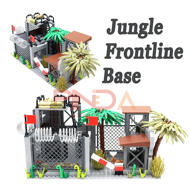 

MOC Commando Special Forces Army Soldier Figures Military Base Barbed Wire Command Post Bricks Toys for Children Boys Thanksgivi