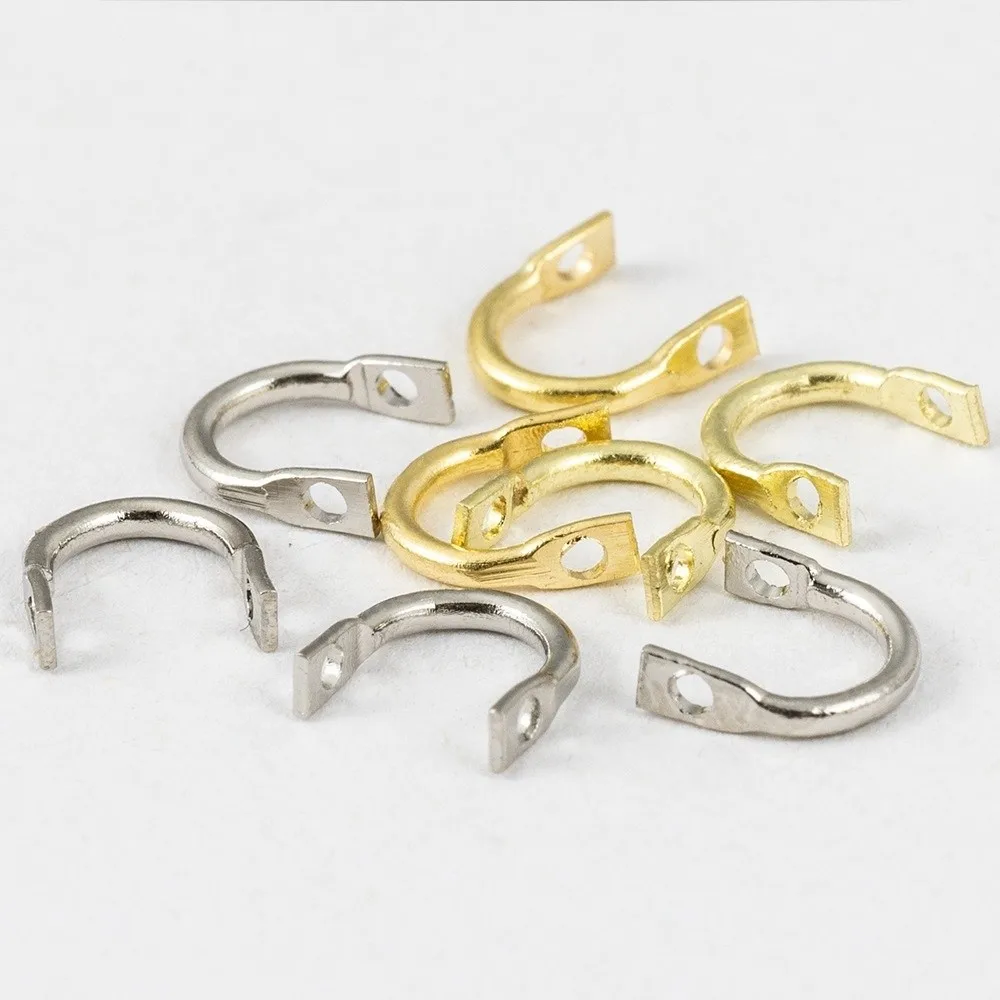 Sliver/Gold Color Fishing Spinners Brass Material Easy-Spin Design Fishing Lure Accessories 100pcs U-Shaped Structure