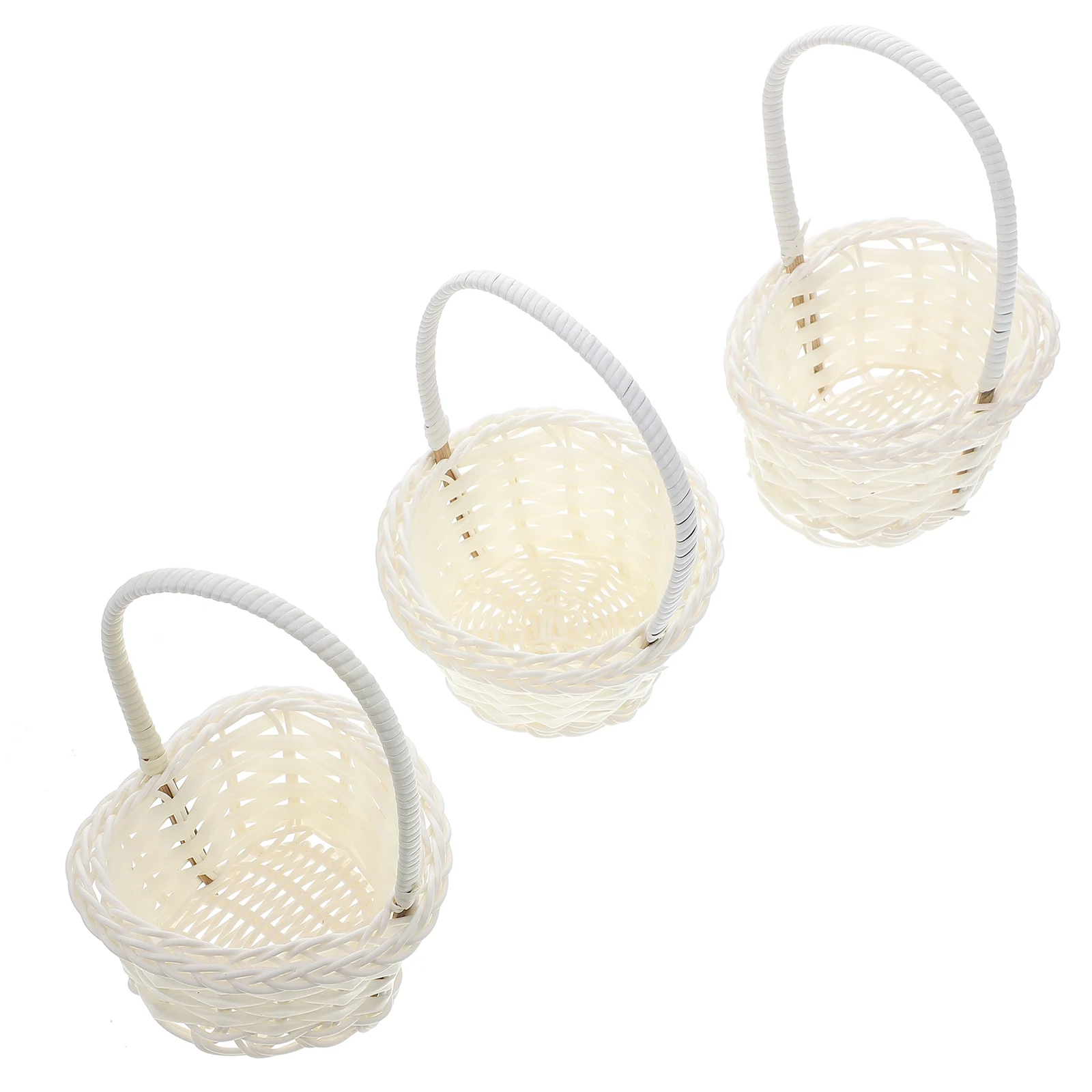 

3 Pcs Bread Basket Rattan Vegetable Shopping Storage Baskets Picking Plastic Fruit Holder