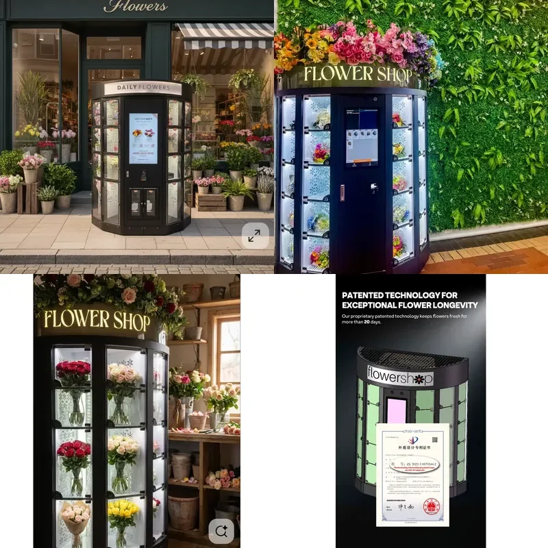 Wholesale flower vending machines, smart flower vending machines with precise temperature and humidity control for continuous