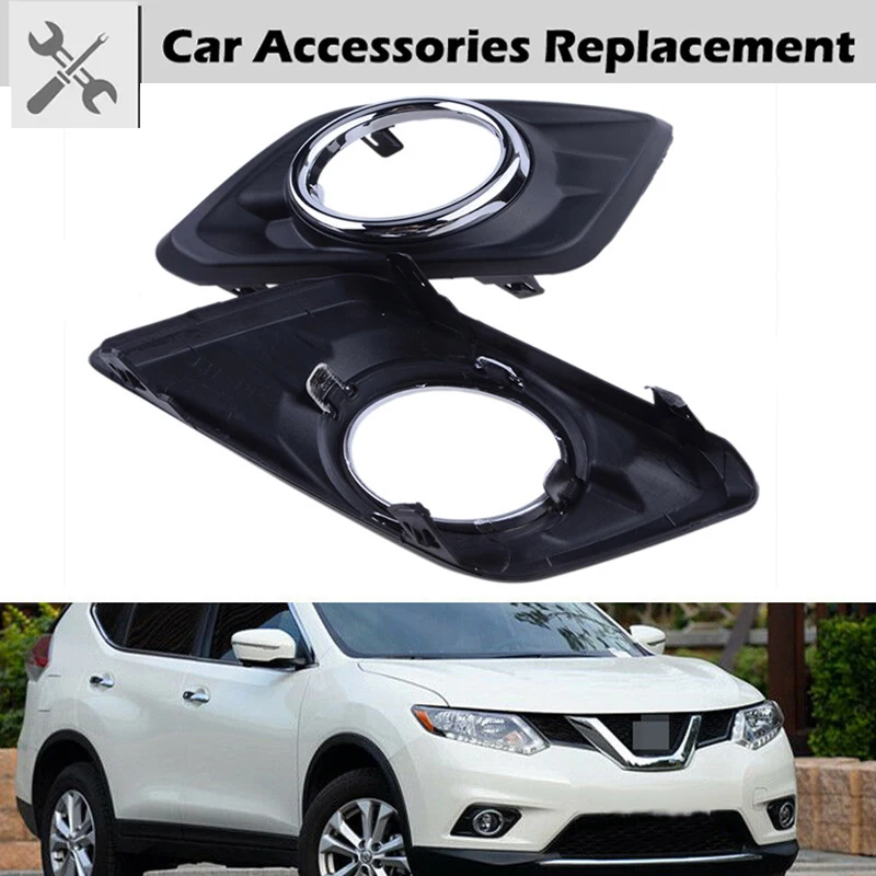 

Rhyming 2pcs Fog Lights Cover Front Bumper Lamp Bezel Frame Car Accessories Fit For Nissan Rogue X-trail 2014-2016