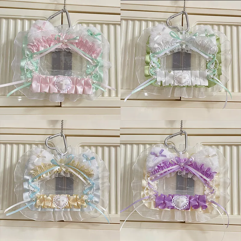 Star Card Cover Lace Finished Product Handmade DIY Rectangular Polaroid Three-inch Small Card Protection Bag Hanging