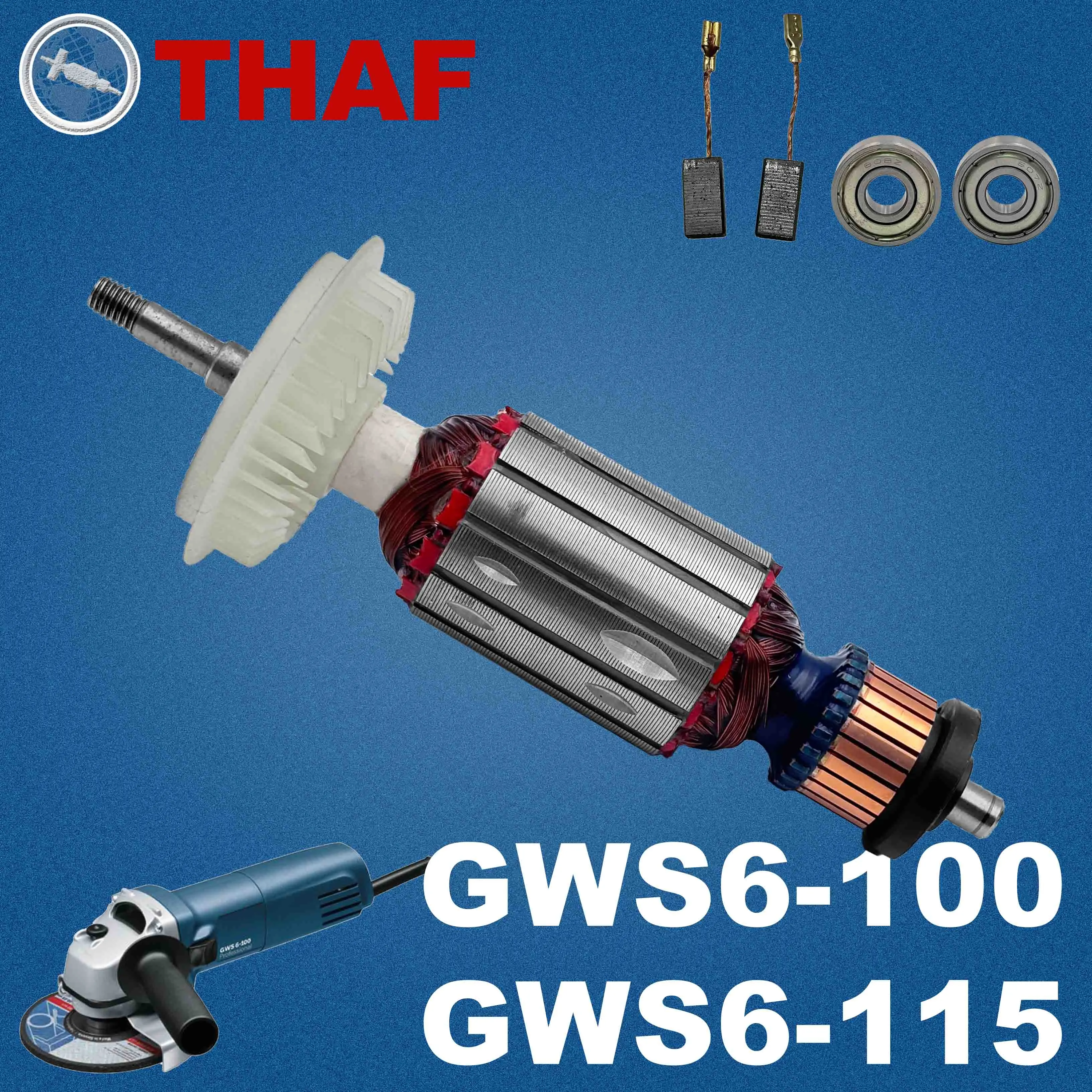 AC 220V 240V GWS6-100 GWS6-115 GWS6-125 Armadura Rotor Stator Field para BOSCH GWS 6000 GWS 6600 GWS 6700 Amoladora Angular Repuestos GWS 6-100 GWS 6-115 GWS 6-125