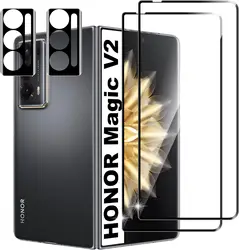 3D Curverd Protective Glass For Honor Magic V2  Tempered Glass Screen Protector For Honor Magic V2  Camera Lens