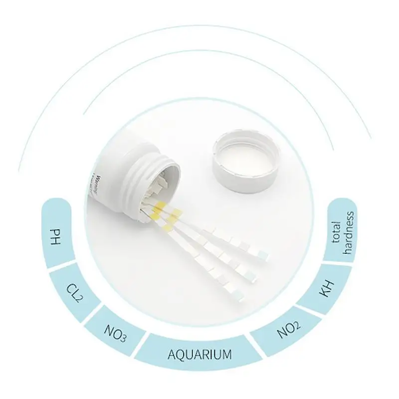 100 szt. Paski testowe jakości wody 6 w 1 do sprawdzania testu jakości wody akwarium zestawu do Test wody stanu wody w basenie