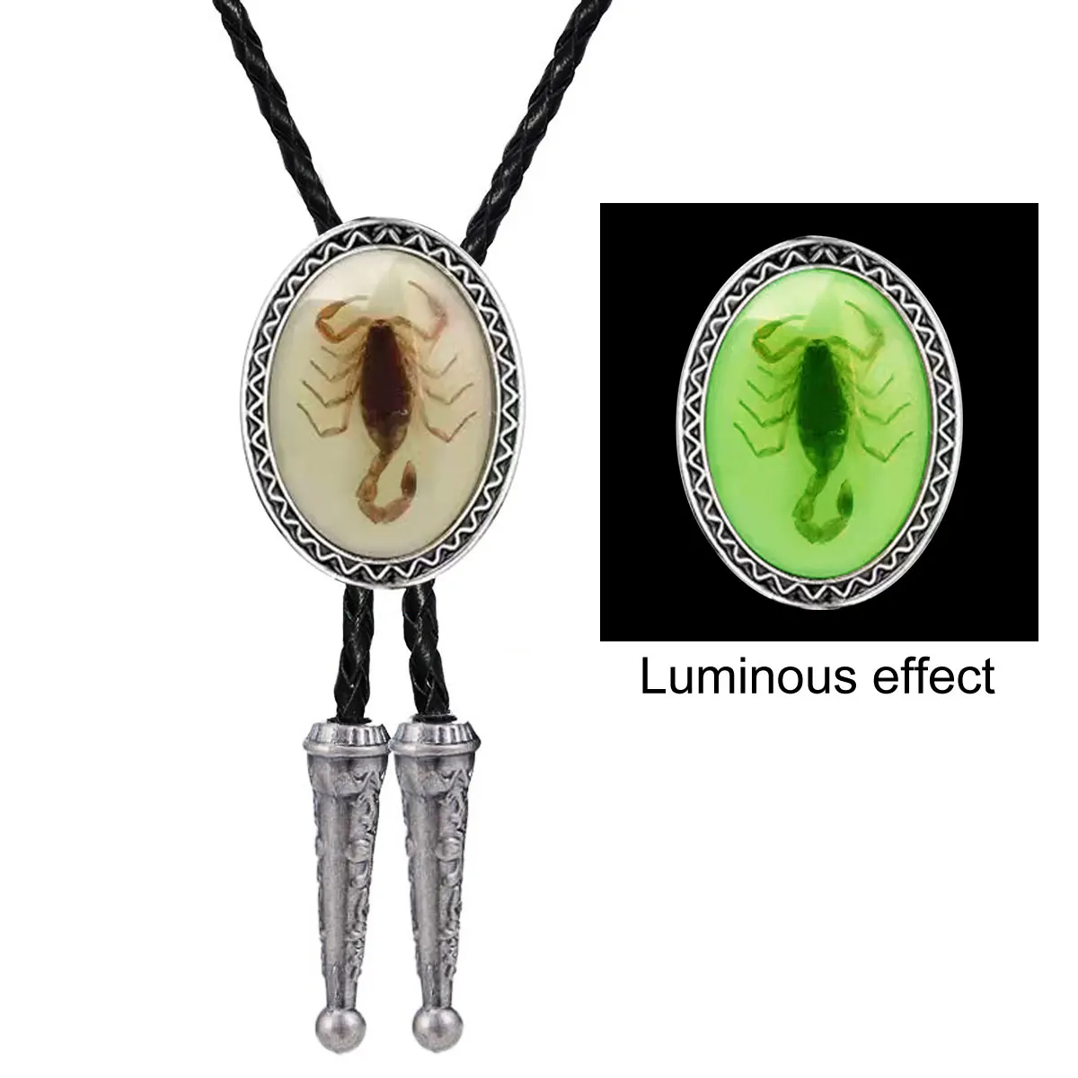 

Sue Che Retro Luminous Scorpion Bolo Tie Fashionable Necktie Accessory