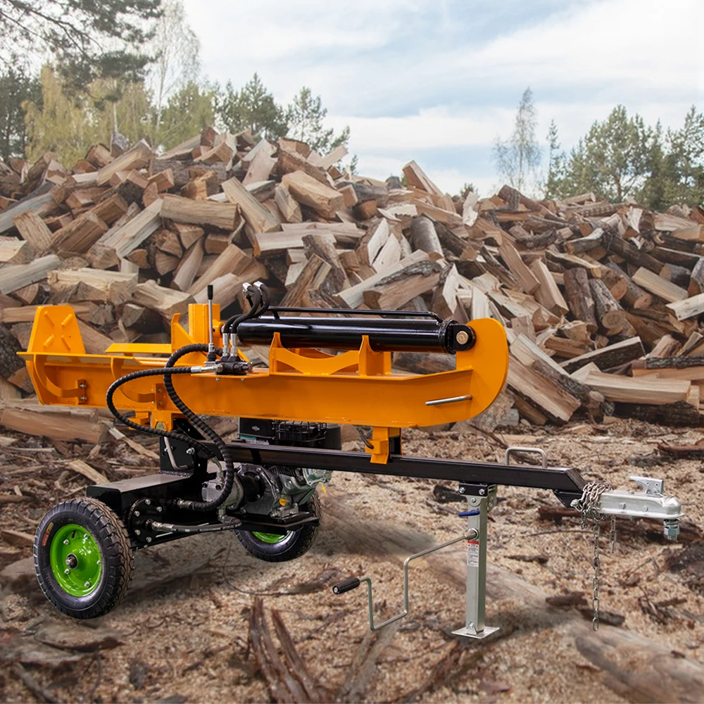 CE Certified  Powered Wood Splitting Machine, 8-ton Firewood Processor, Suitable for Farms and Orchards