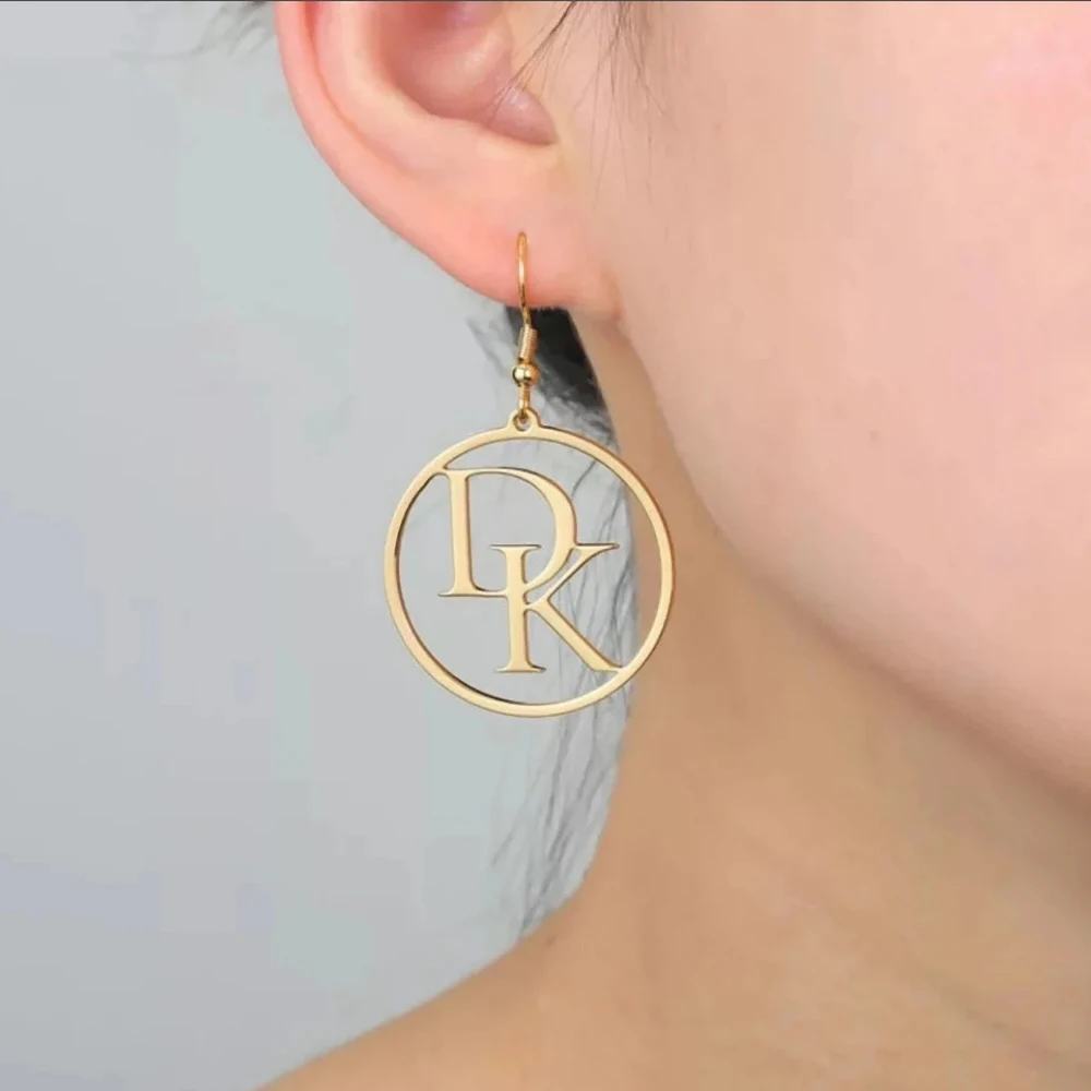 

Custom Initial Earrings Custom Jewelry Gift for Her Name Earrings Birthday Gift