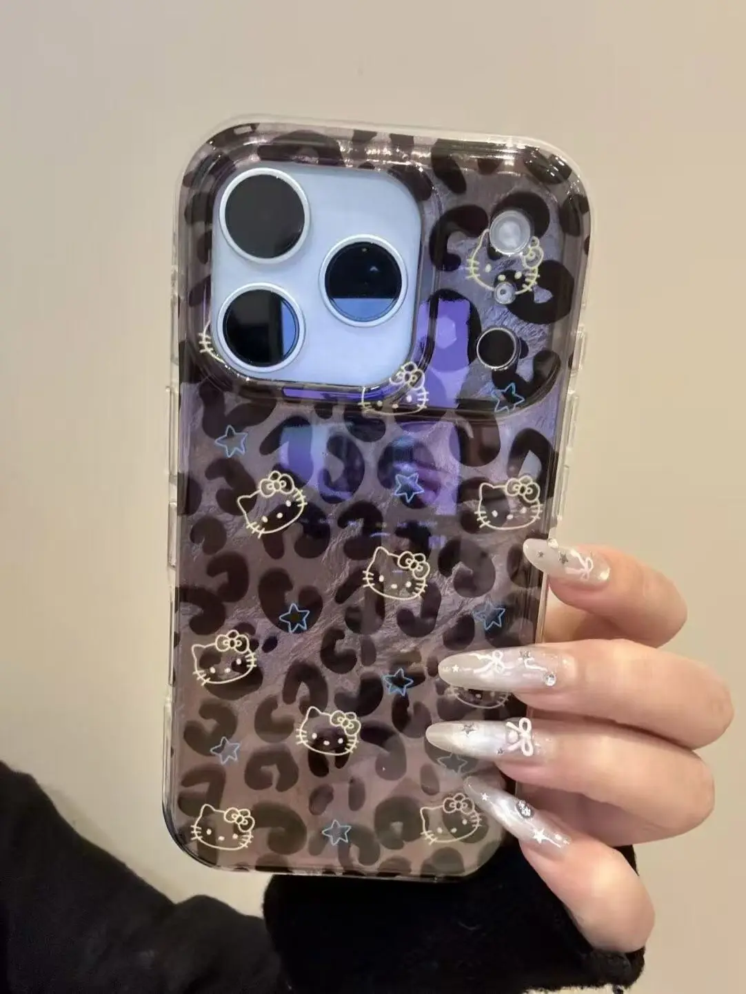 

Чехол для телефона Ins Niche Lines Katy Kitten Blue Stars Laser Paper для iPhone 17 16 13 11 PRO MAX 15 14 PLUS MINI AIR X XS MAX XR Y2K