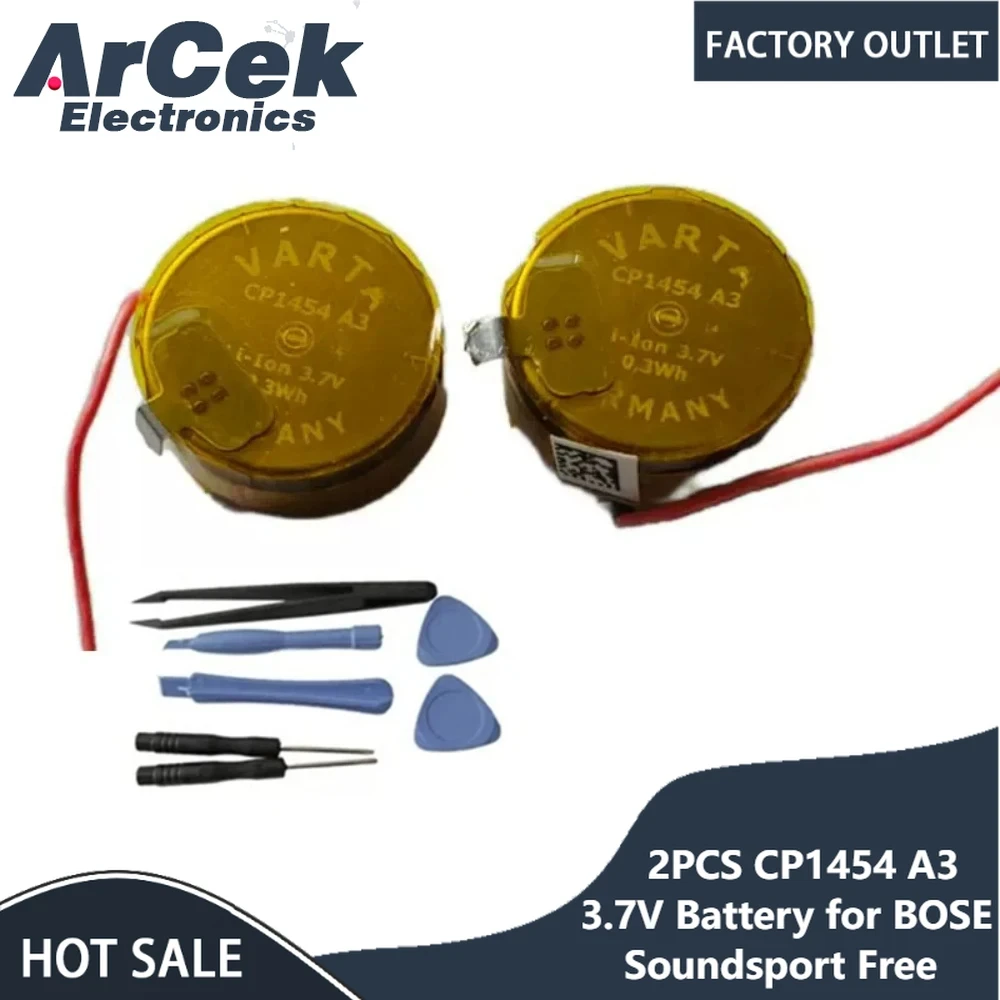 2PCS CP1454 A3 High Quality 1454 3.7V 85mAh Battery with Wire for BOSE Soundsport Free Earphone