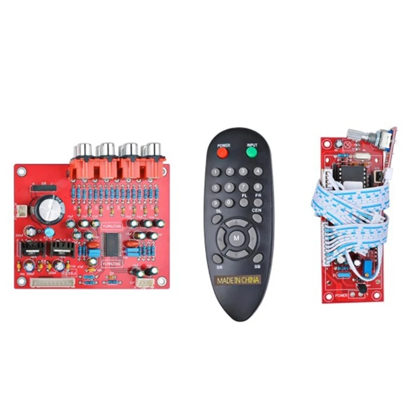 LC75342 Remote Preamplifier Tone Board LCD Display 4 Way Audio Input Treble Bass Volume Tone Control For Amplifier Diy