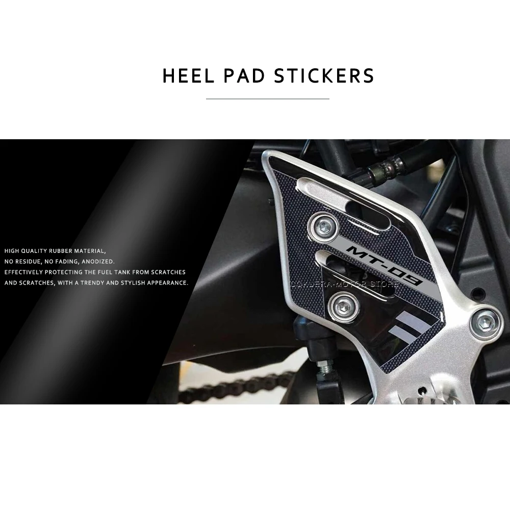 For Yamaha MT 09 MT09 SP 2021-2023 Motorcycle Accessories Resin Scratch Resistant 3D Sticker Guards Heel Pad