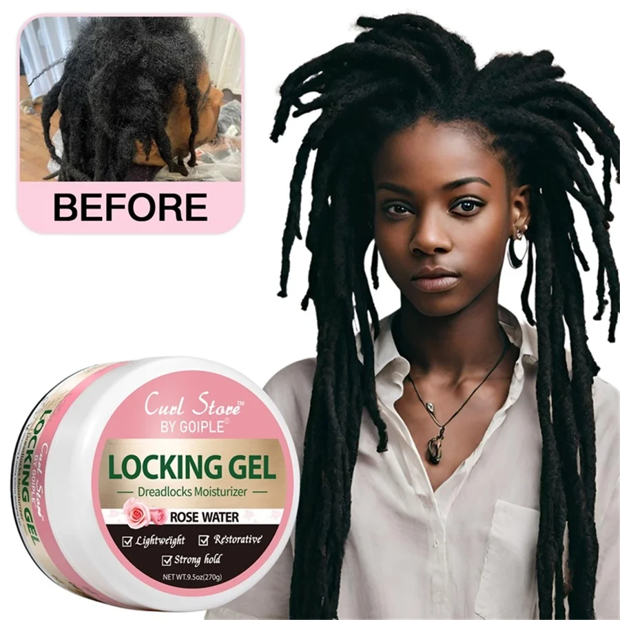 9.5oz Braids Locking Gel Twist & Lock Braid Conditioner Strong Hold Non Greasy Dreadlocks Moisturizer Rose Water Treatment Cream