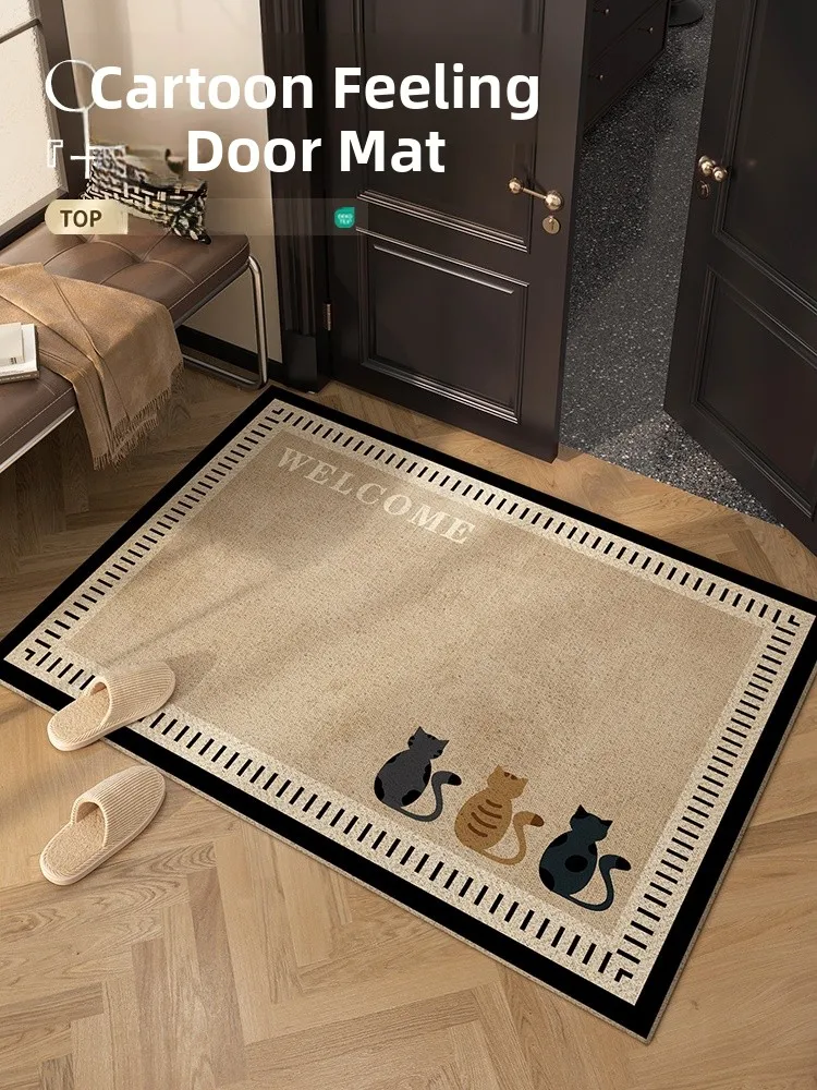 

Modern Sle Entrance Door Mat Cusizable Anti-Slip Silk Circle Home Entrance Carpet Strong Absorbency Square ape