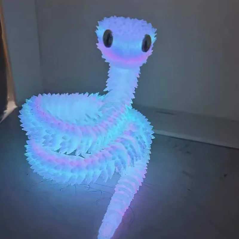 3D Printed Gem Snake Crystal Toy 45CM Rotatable Articulated Colorful Animal Gift for Children