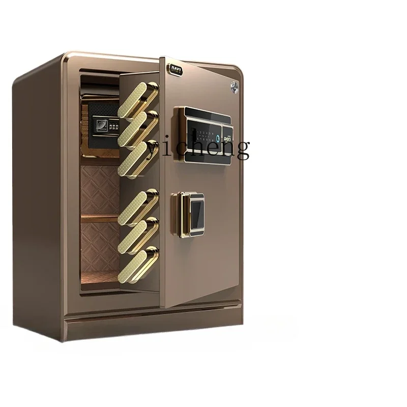 ZWS. Thickened and weighted anti-theft safe deposit box password box fingerprint bedside table office