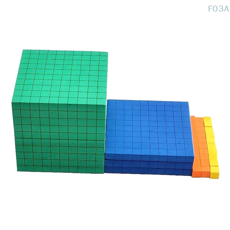 Blocos De Matemática De Plástico Conjunto Completo para Crianças, Base De Plástico, Cubo Contando Cubos, Plaything De Matemática, Dez Set