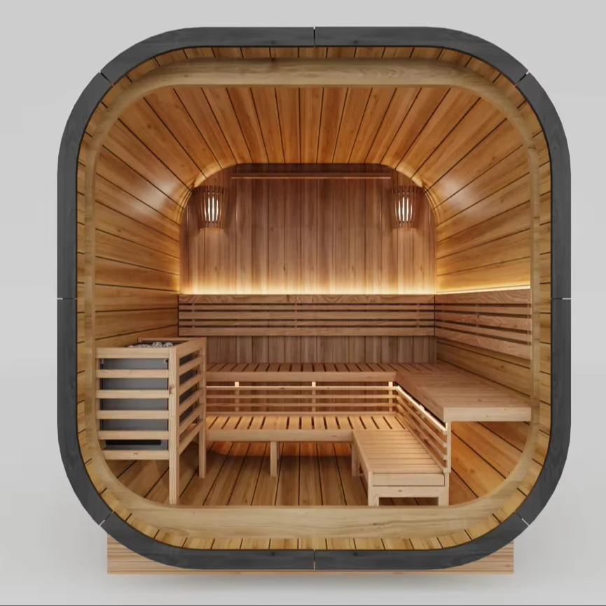 Luxury Outdoor Garden Ceder Wood Traditional Outdoor Sauna 4-5 Persons 6w Heater