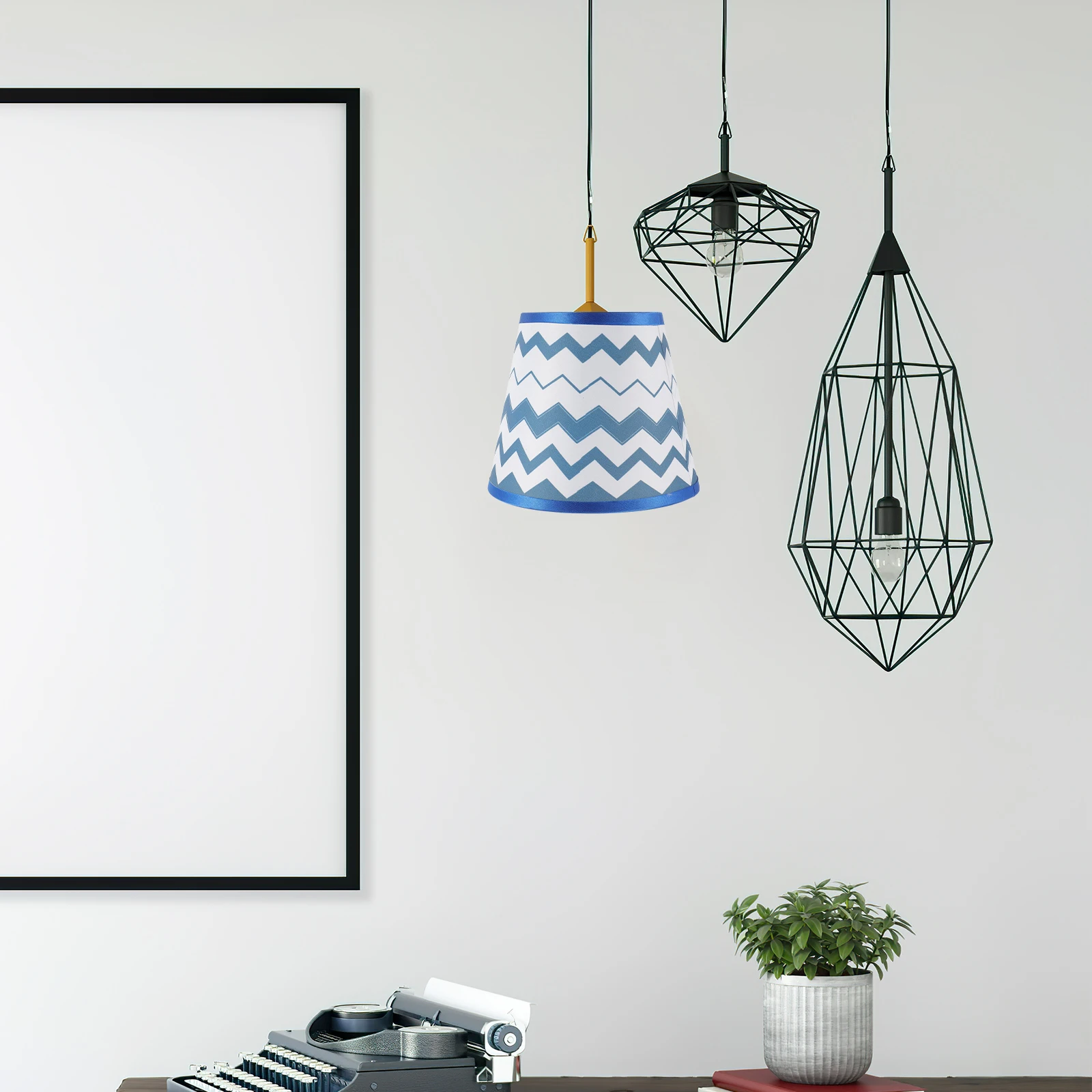 

Retro Lampshade Kids Room Light Fixture Small for Nightstand Natural Cover Child