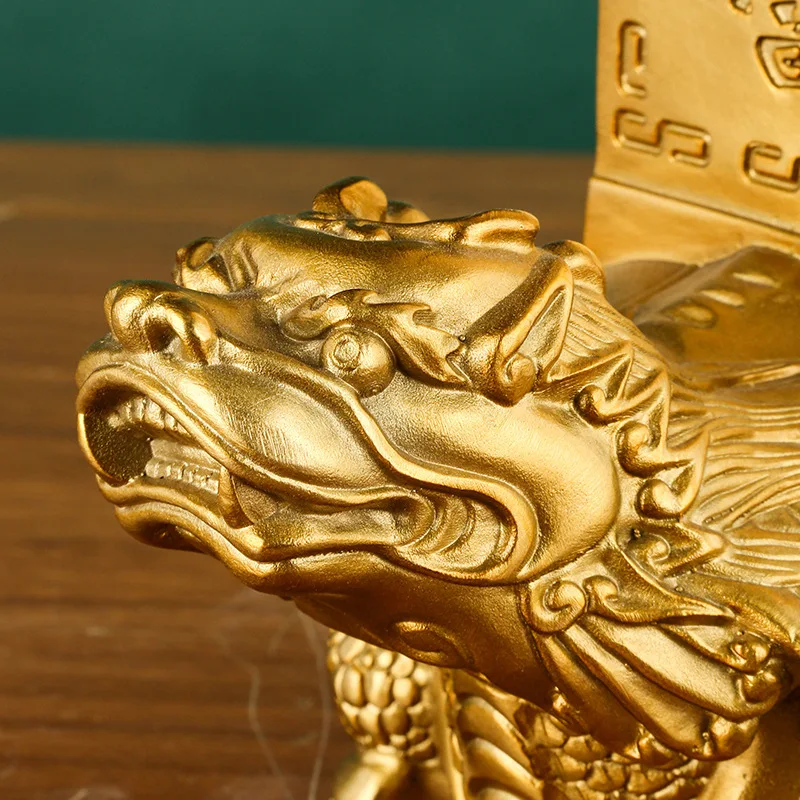Dragon Turtle Stone Dare to Be Taishan Bagua Dragon Turtle Tower Copper Ornament Wholesale Home Crafts Ornament