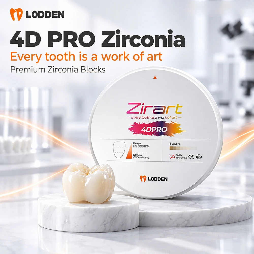 Lodden 4D PRO Zirconia Dental Multilayer Block Disc 98mm Dental  Zirconium Disc Disk Block for CAD CAM Dental Products