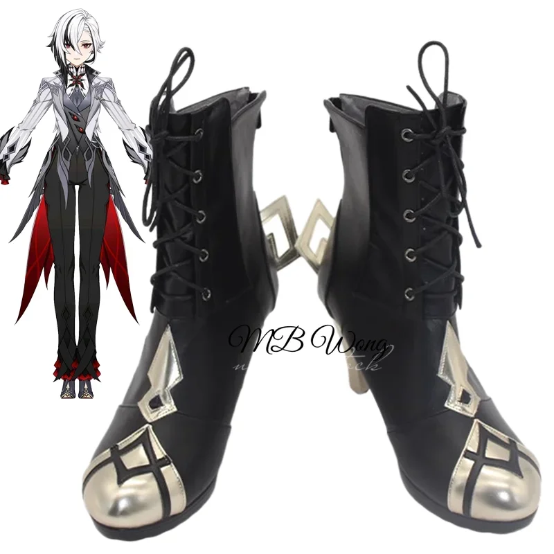 Games Genshin Impact Arlecchino cosplay Shoes Boots The Knave Role Play Halloween Carnival Women Men Costume Outfit Party Props