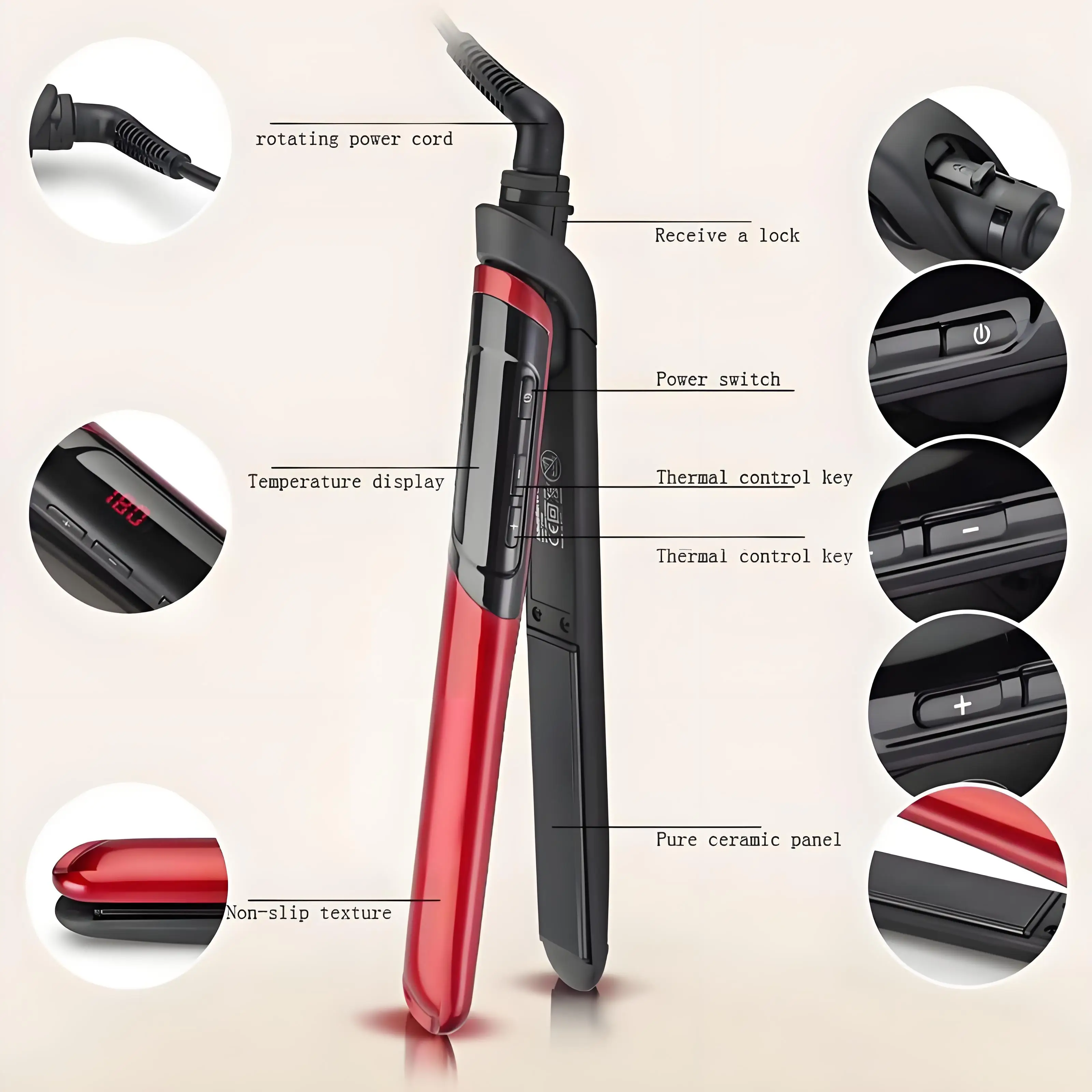 Professional Hair Straightener LED Display Flat Iron Straightening Irons Planchas Straight Hairstyle Styling Tool