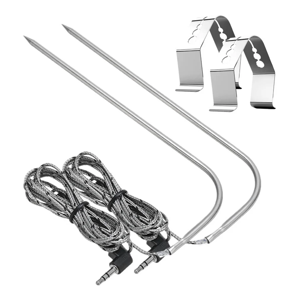 Accurate temperature monitoring for grilling and roasting with 2 pack meat probes for Traeger Grills wood pellet oven