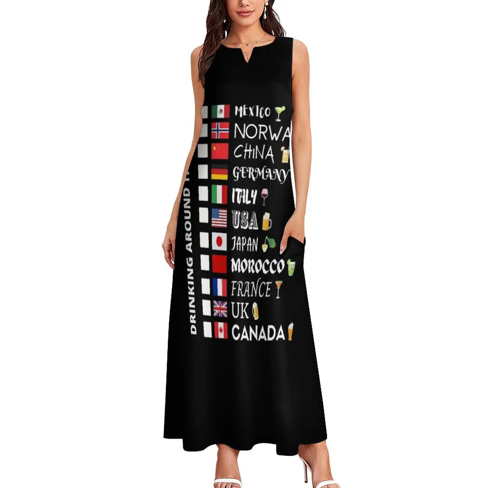 WDW Drinking Around the World Checklist Long Dress dresses korean style Long dress woman summer women's dress 2025