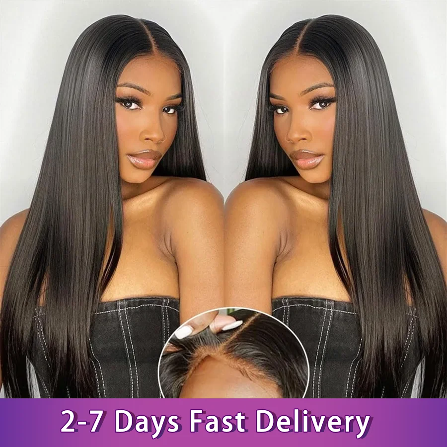 Bling Glueless Brazilian Lace Closure Wig Glueless Lace Front Wigs Human Hair Natural Color Straight Lace Frontal Wig