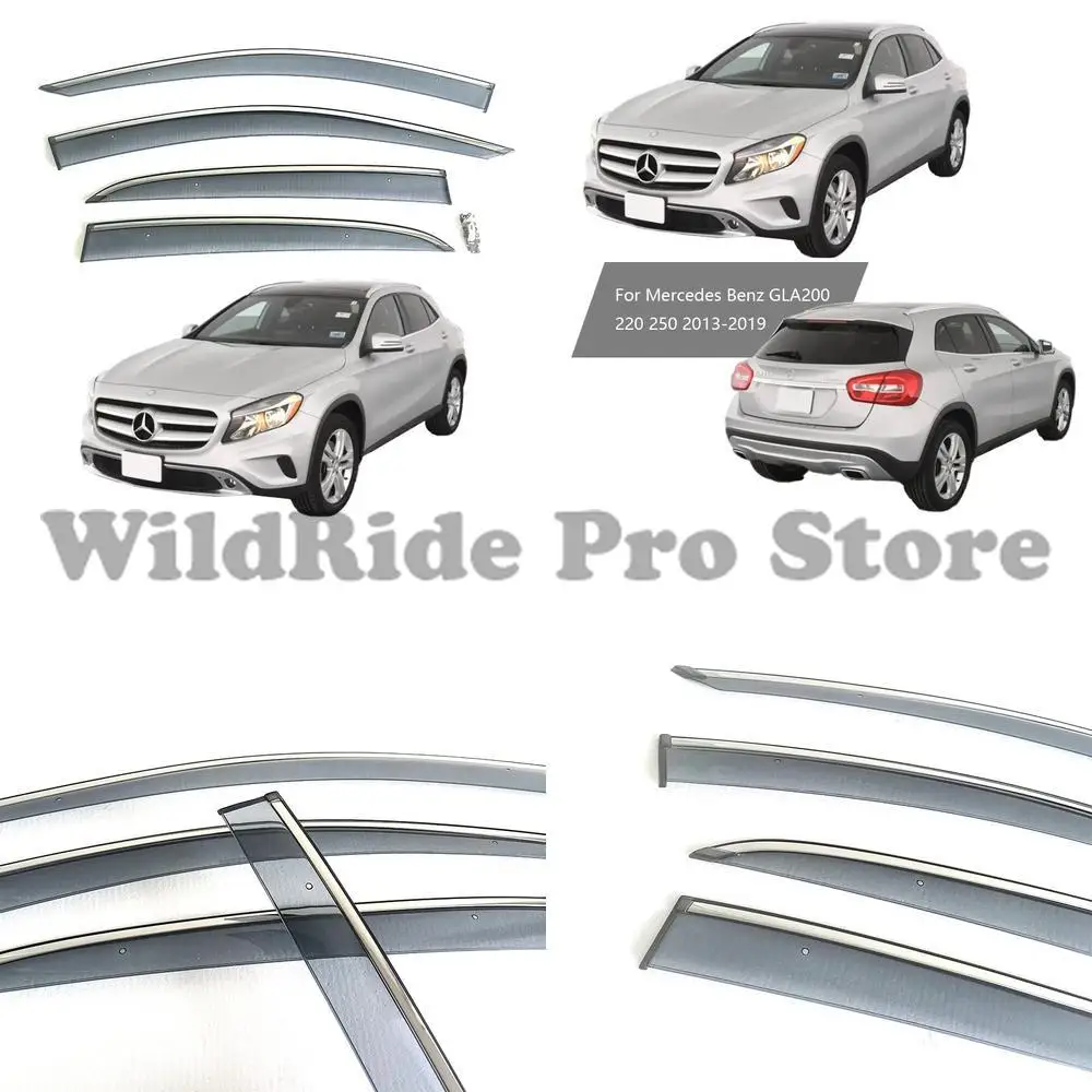 

1 set Window Rain Visors for Mercedes Benz GLA250 220 200 Door Trim Deflectors PC Stainless Steel or Chrome Plated