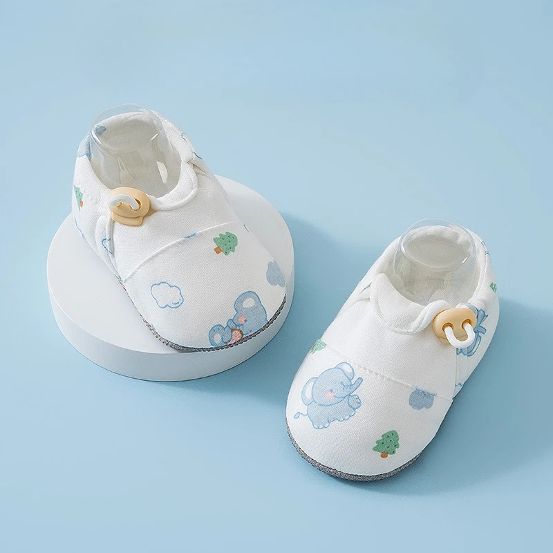 Cute Cartoon Newborn First Walk Shoes Toddler Boys Girls Non-slip Crib First Walkers Winter Warm Baby Soft Cotton Slipper 0-2Y