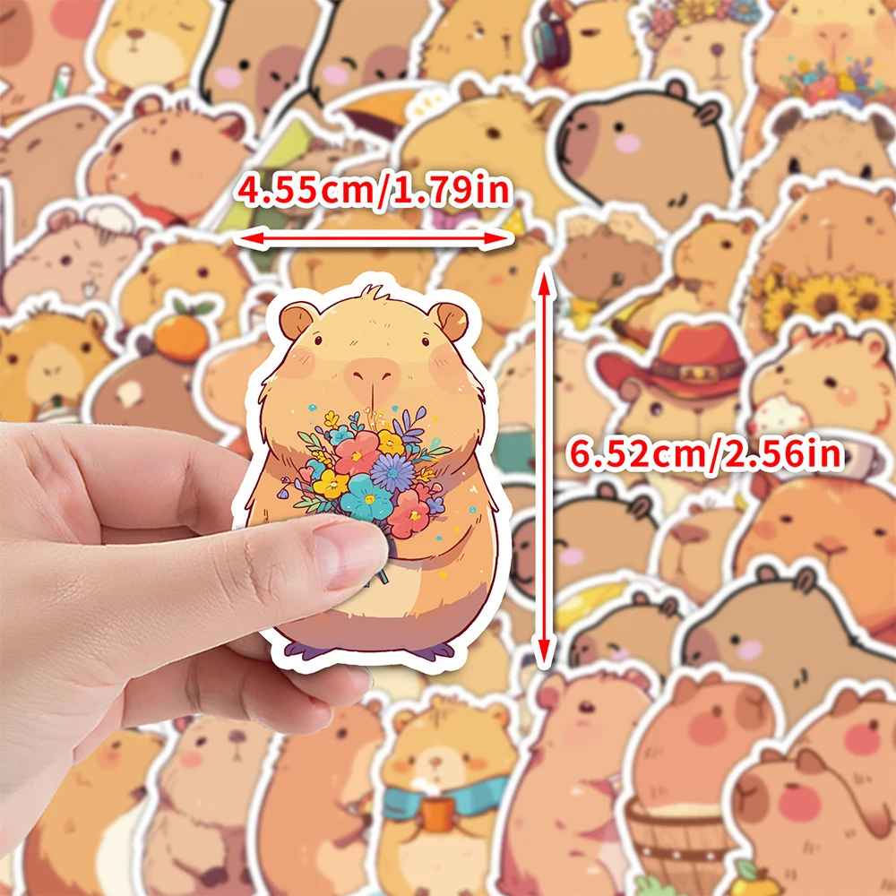 

10/30/50PCS Cute Capybara Graffiti Stickers for Laptop Guitar Phone Scrapbook Stationery Kids Animal Cartoon Sticker Toys Gifts