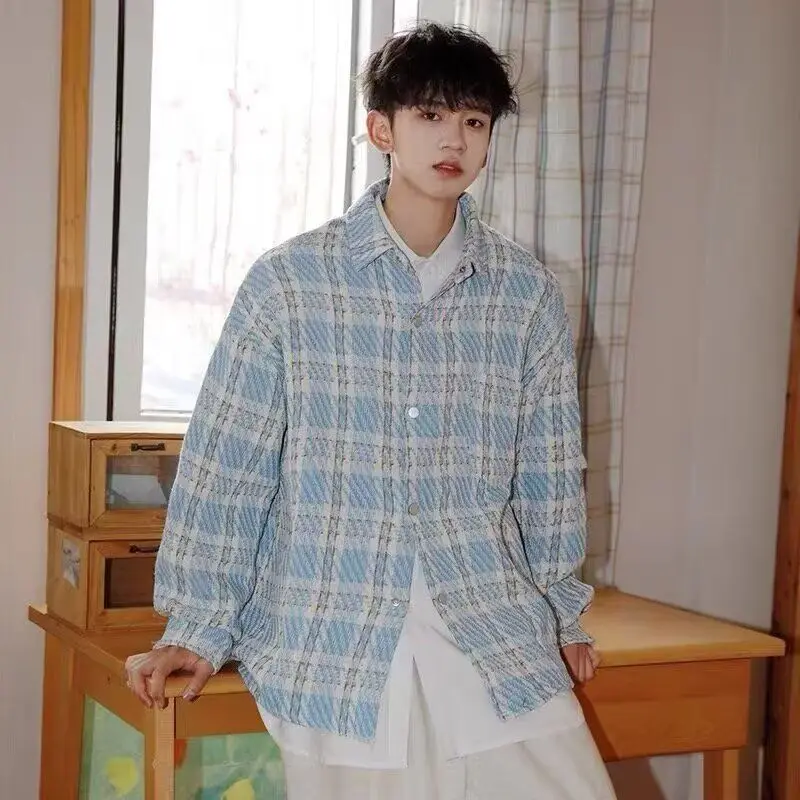 

Повседневная мужская куртка свободного кроя в стиле Хонконг, модная, в стиле Харадзюку, корейская версия, уличная одежда, с воротником-стойкой, с длинными рукавами, весна-осень