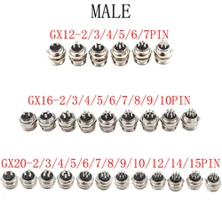 GX12/GX16/GX20 Male Part  Aviation Socket 2/3/4/5/6/7/8/9/10/12/14/15Pin Wire Connector Plug Circular Socket With Dustproof Cap