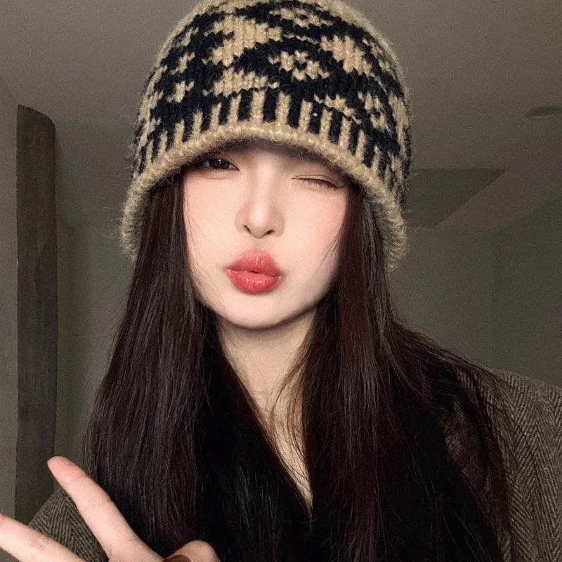 جديد الكورية يندبروف صياد قبعة Coldproof الدافئة قبعة صغيرة محبوكة مع حماية الأذن ريترو ستايل الخريف الشتاء قبعة للرجال النساء #6