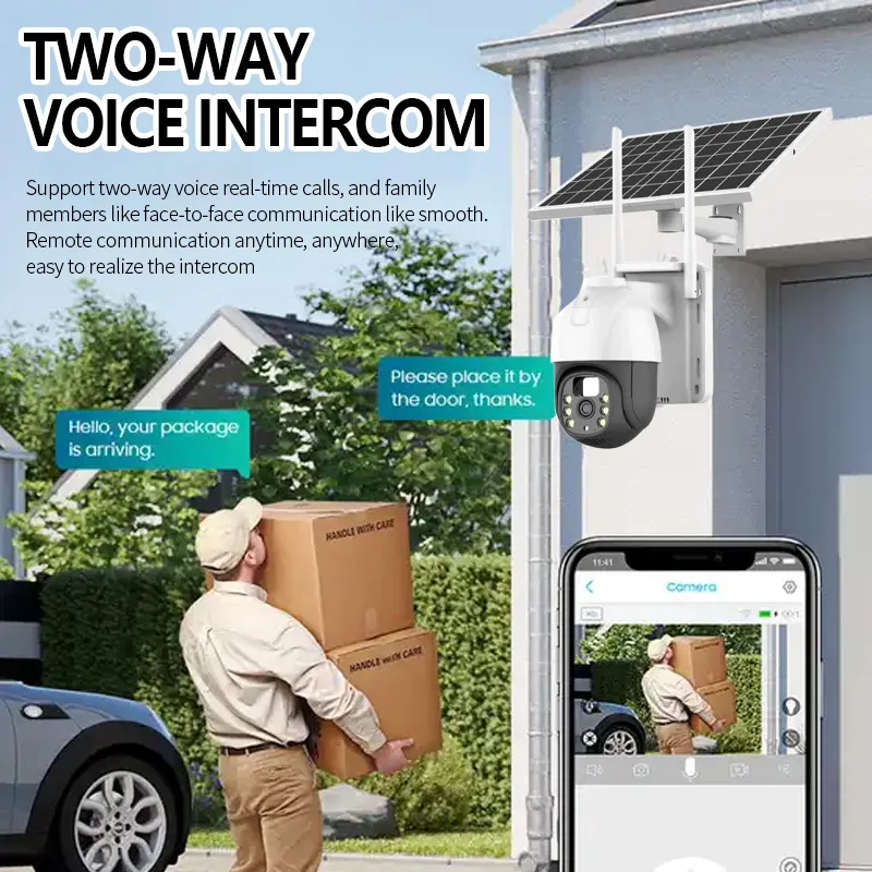 

3MP 1296P V360Pro Solar Power Full Color Wireless WIFI /4G PTZ IP Dome Camera AI Humanoid Detection Home Security CCTV Monitor