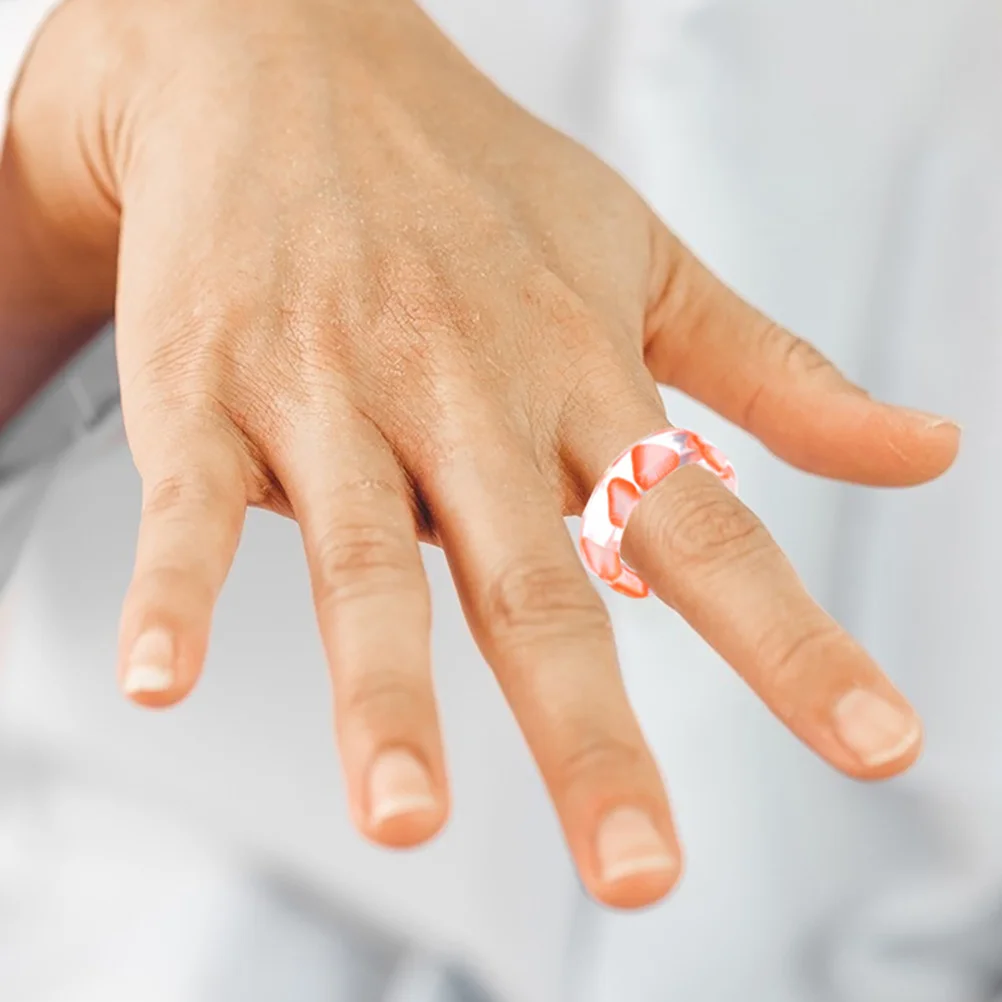 

8Pcs Resin Fruit Finger Rings Creative Knuckle Rings Women Summer Jewelry Lovely Fashion Finger Ring Gift Set